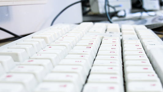 shallow focus photography of white computer keyboard thumbnail