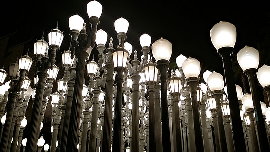 white lighted light posts thumbnail