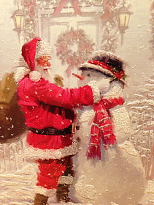 snowman and santa claus poster thumbnail