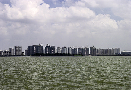 Skyline of Suzhou from the lake, China thumbnail