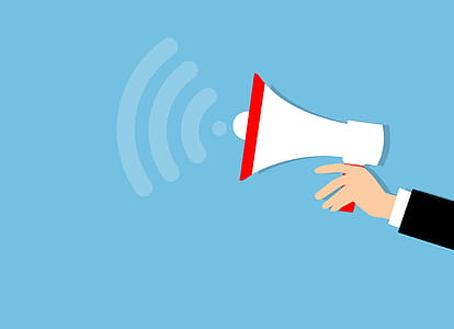 Illustration of bullhorn and announcements. thumbnail