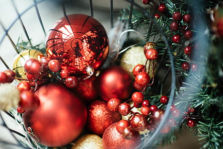 assorted-color of Christmas baubles thumbnail