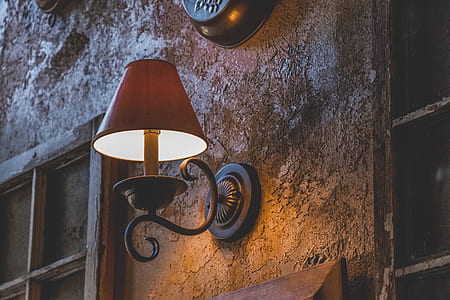 turned on sconce lamp thumbnail