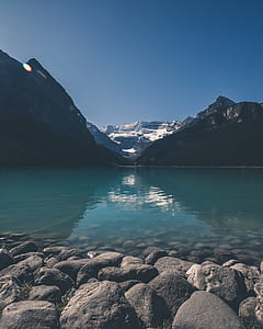 landscape of river near mountain thumbnail
