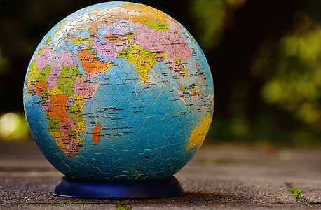 selective focus of desk globe thumbnail