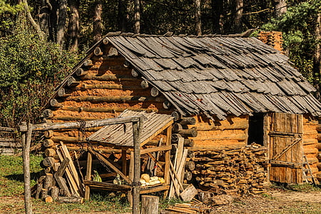 gray and brown wooden house thumbnail