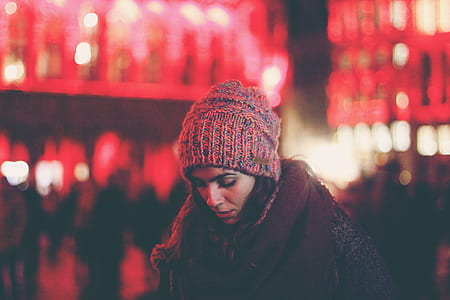 light, night, hat, woman thumbnail