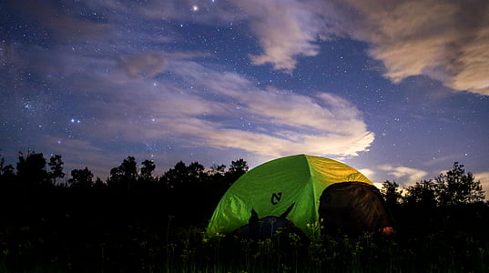 green and yellow dome tent thumbnail