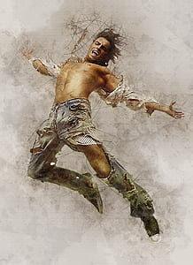 stripped man painting thumbnail