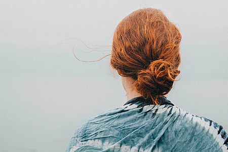 woman wearing grey and white shirt thumbnail