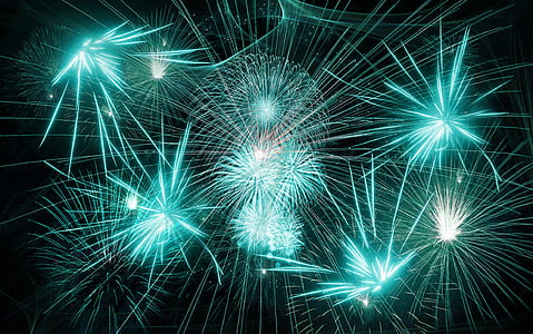 teal fireworks wallpaper thumbnail
