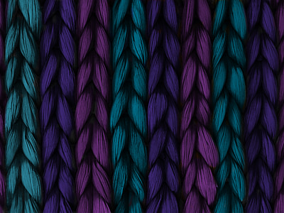 teal, violet and purple braided textiles thumbnail