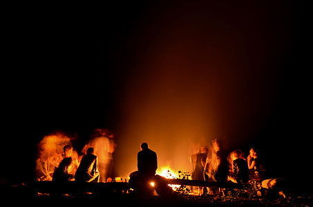 people gathered for bonfire thumbnail