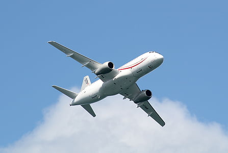 airliner flying in sky thumbnail