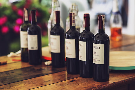 bottle, wine, red, alcohol, couple, dinner thumbnail