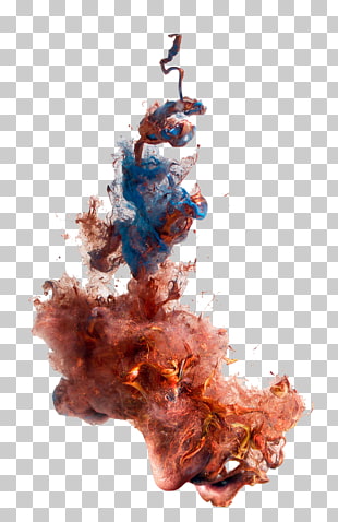 Artist Painting Work of art, Color smoke, brown and blue abstract illustration PNG clipart