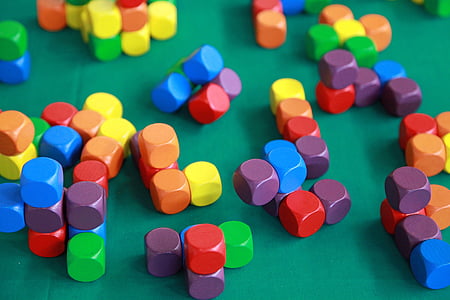 assorted-color wooden cube lot thumbnail