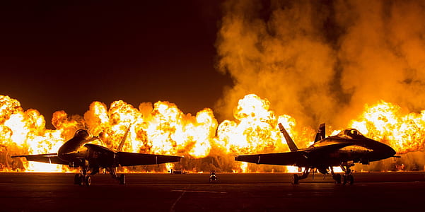 two jets beside fire thumbnail