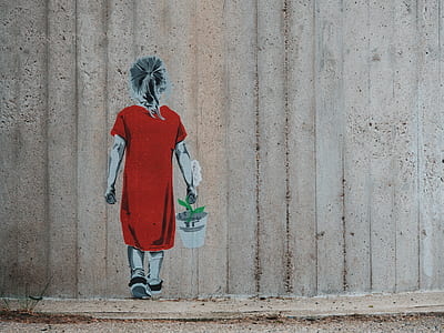 painting of girl on wall thumbnail