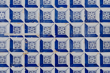 Portuguese Azulejos, typical glazed ceramic tiles, Lisbon, Portugal thumbnail