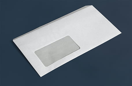 white window envelop on gray surface thumbnail