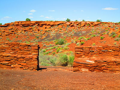 brick wall under blue calm sky thumbnail