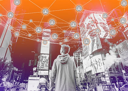 Block Chain Network Concept Over Cityscape - Distributed Ledger Technology thumbnail