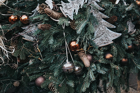 Christmas tree with baubles and pine cone thumbnail