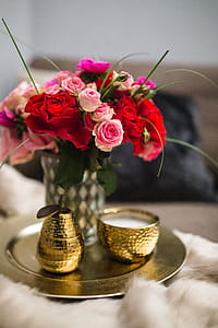 Bouquet of Flowers and candles thumbnail