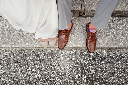 person wearing brown leather shoes thumbnail