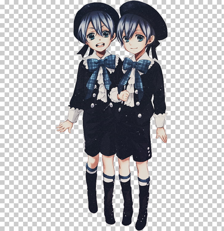 Anime twins black hair