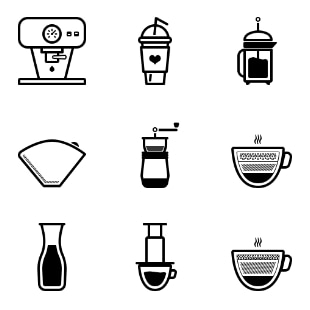 Barista svg vector icon sets