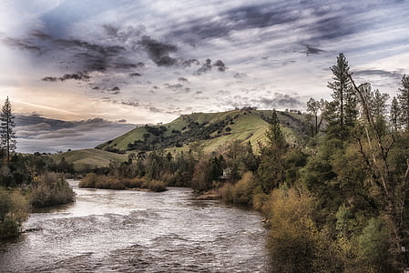 american river, california, landscape, scenic, sky, clouds thumbnail