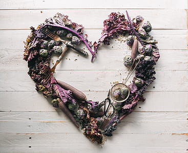 flat lay photography of dried vegetables forming heart shape thumbnail