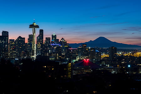 Space Needle during sunrise thumbnail
