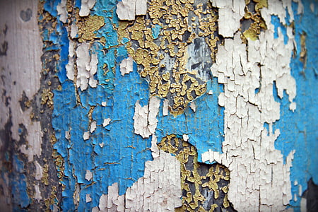 blue and white painted wood thumbnail