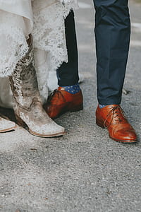 man wearing brown leather shoes thumbnail