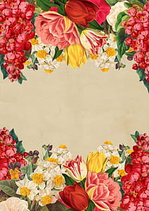 red, yellow, and pink flowers painting thumbnail