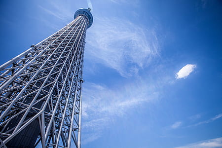 low angle photo of gray metal tower thumbnail