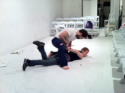 man tackling woman in black tank top thumbnail