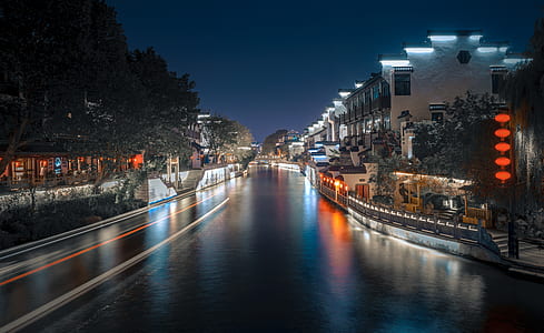 city canal at nighttime thumbnail