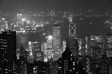 grayscale photo of city's buildings thumbnail