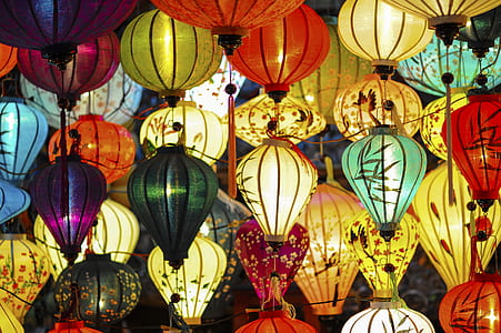 Assorted Colored Lighted Paper Lanterns thumbnail