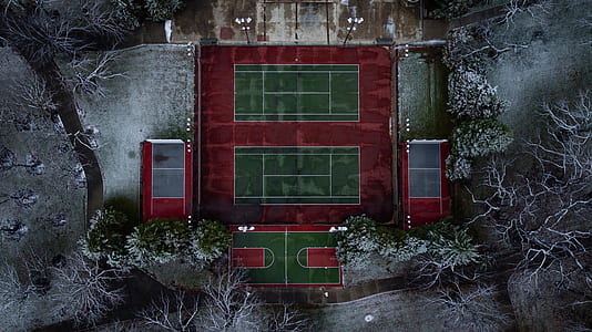 aerial view of football field thumbnail