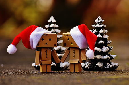 sad box wearing santa hat decors thumbnail