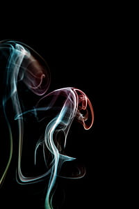 black, blue, and red smoke art wallpaper thumbnail