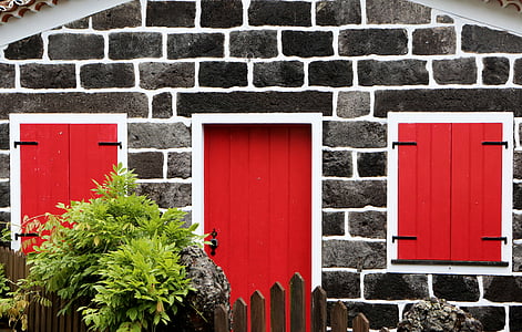 closed red door and two windows thumbnail