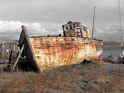 rusted white sailing ship thumbnail