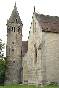 brown brick wall church under clear sky thumbnail