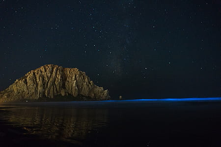brow rock formation under starry sky thumbnail